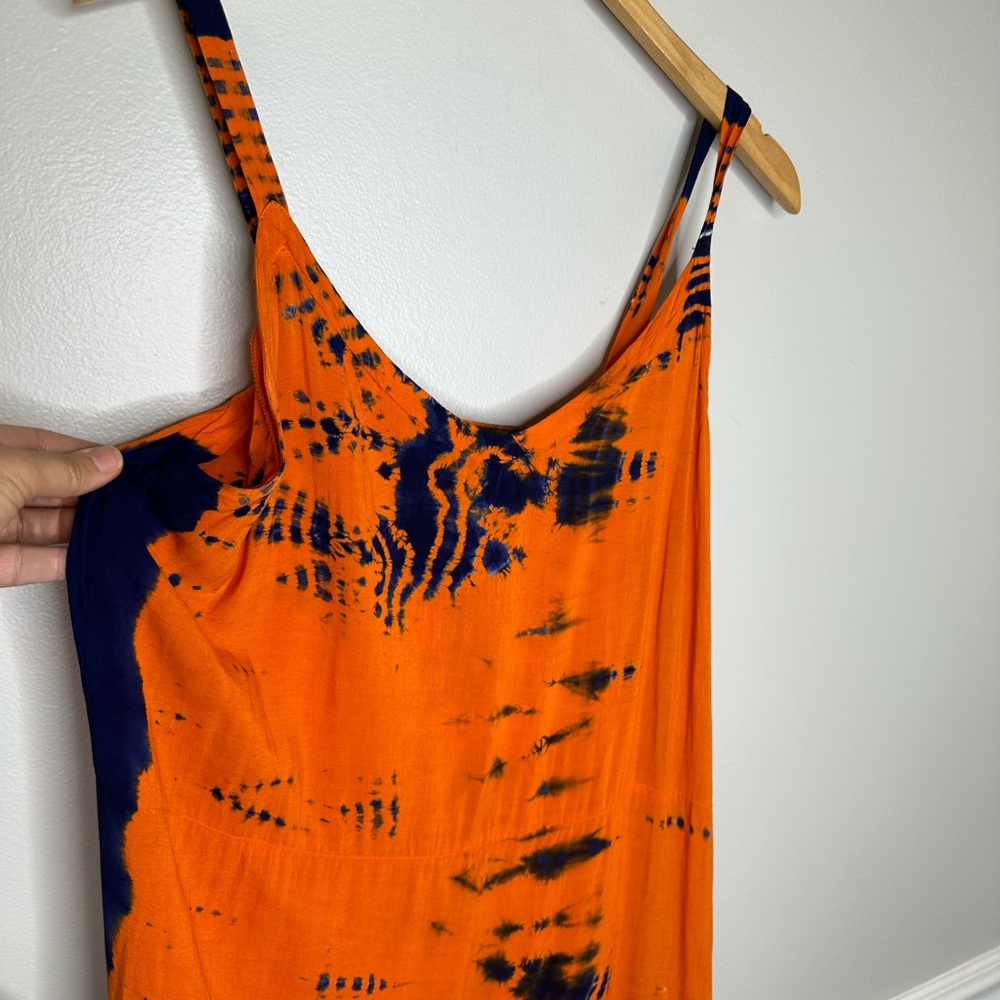 Olivaceous Orange tie dye strappy coverup dress - Picture 2 of 7